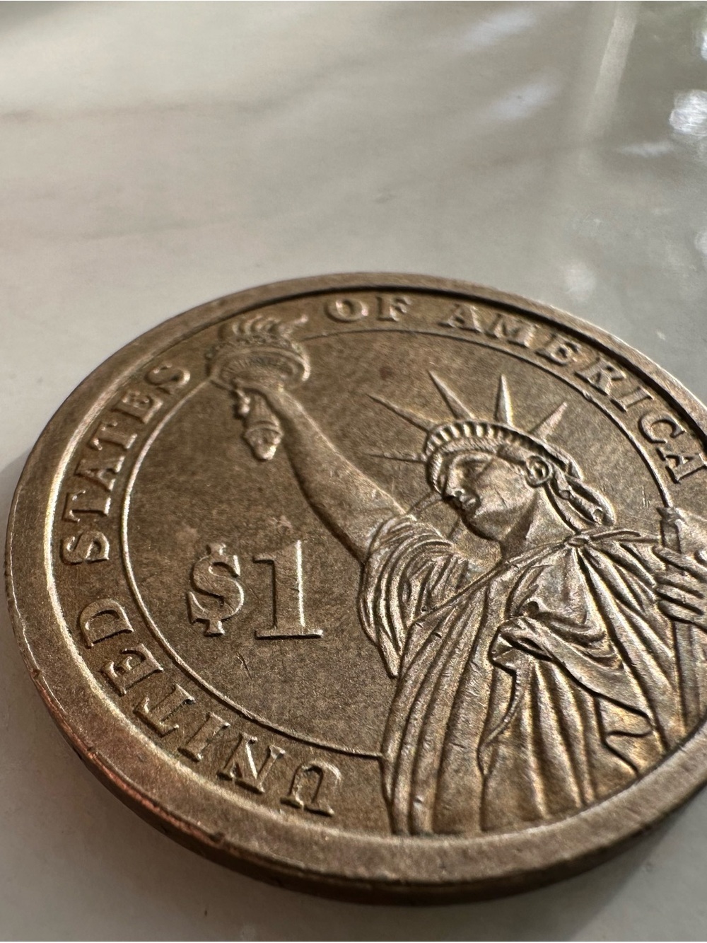 2010 Presidential Dollar Abraham Lincoln Partial /Weak Edge Lettering Mint Error - Picture 7 of 8